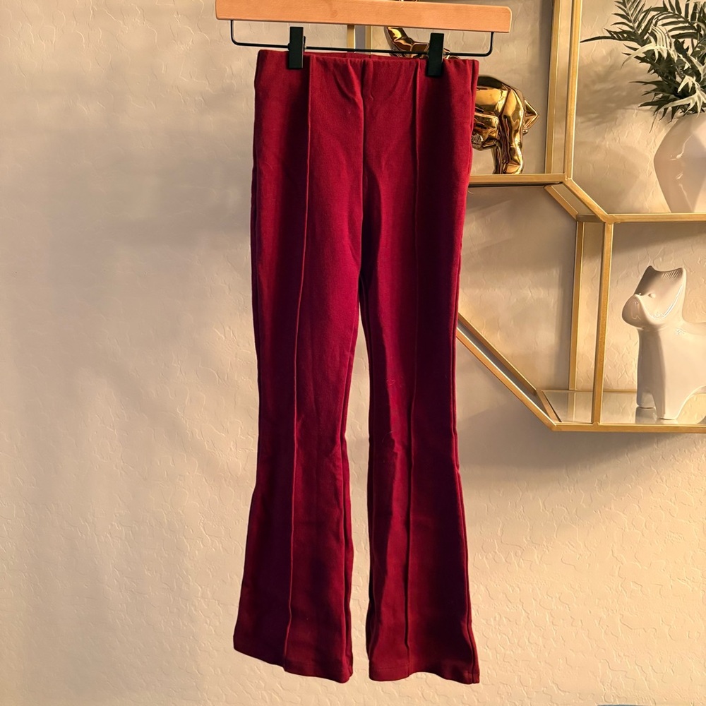 art class Burgundy Flared Leggings boho lids girls size medium M